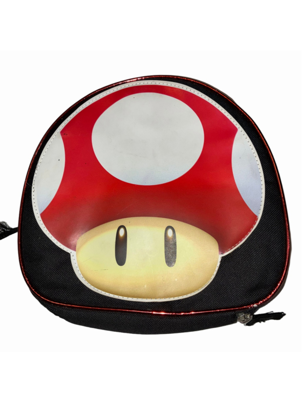 Super Mario Toad Character Lunch Box One Size Black Red Mushroom Graphic